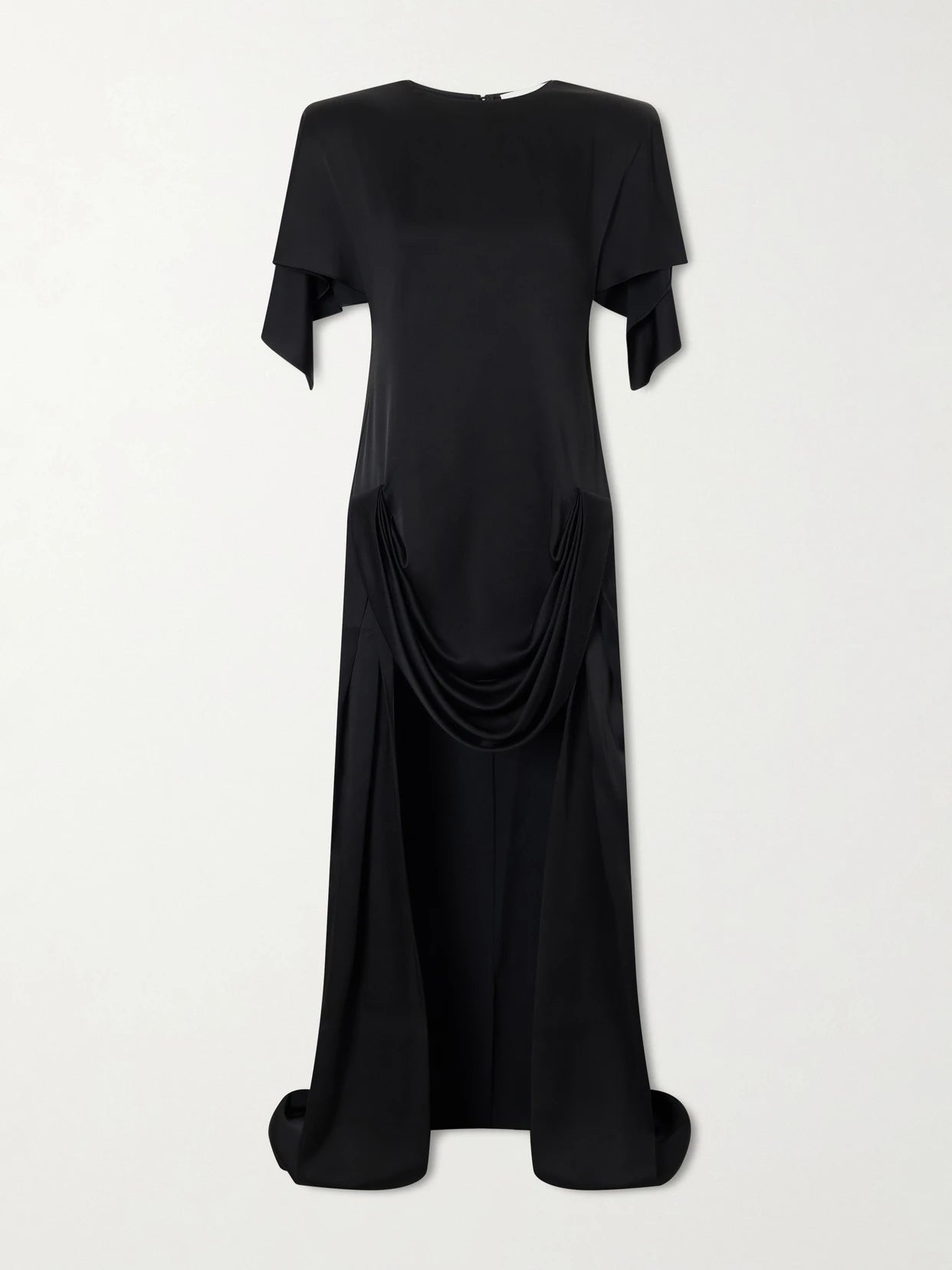 Gathered Satin Mini Dress