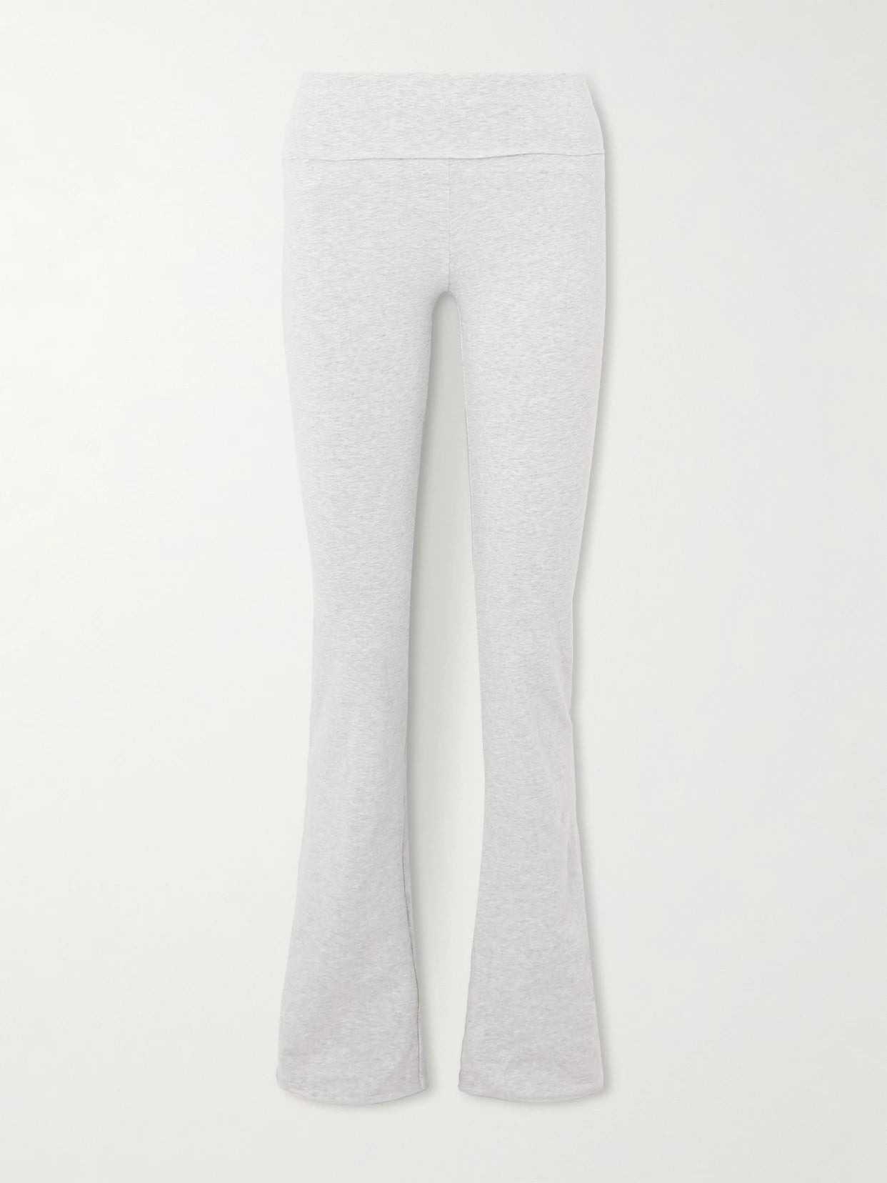 Image of Sleepwear & Loungewear. Product name - Stretch-cotton Jersey Foldover Pants - Light Heather Grey in Light gray colour by brand - SKIMS