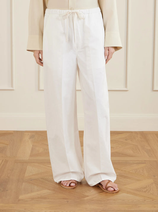 Aurora Cotton And Linen-blend Wide-leg Pants