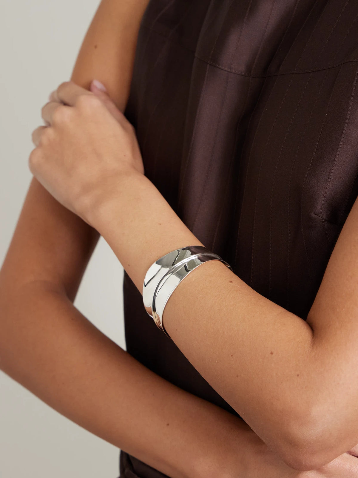 Image of Bracelets. Product name - Petite Wave Silver Cuff in Multi colour by brand - Sophie Buhai