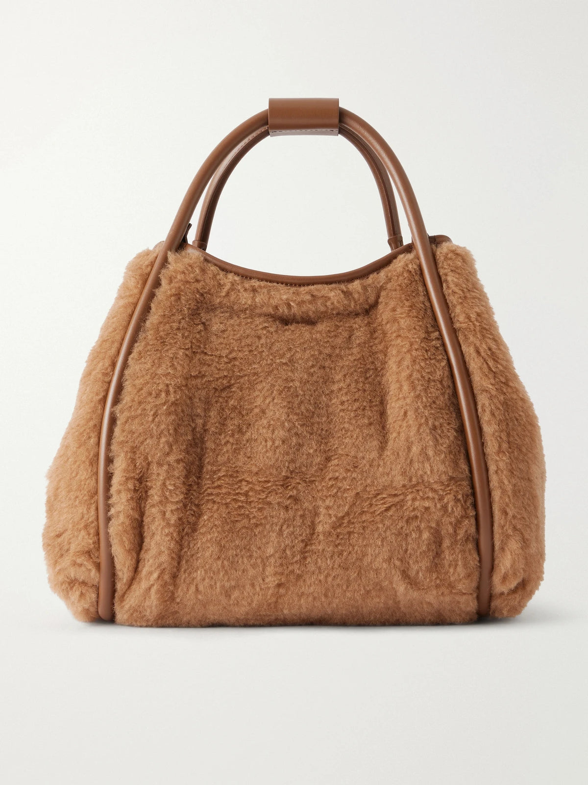 Max Mara Marine Leather-trimmed Camel-hair Tote
