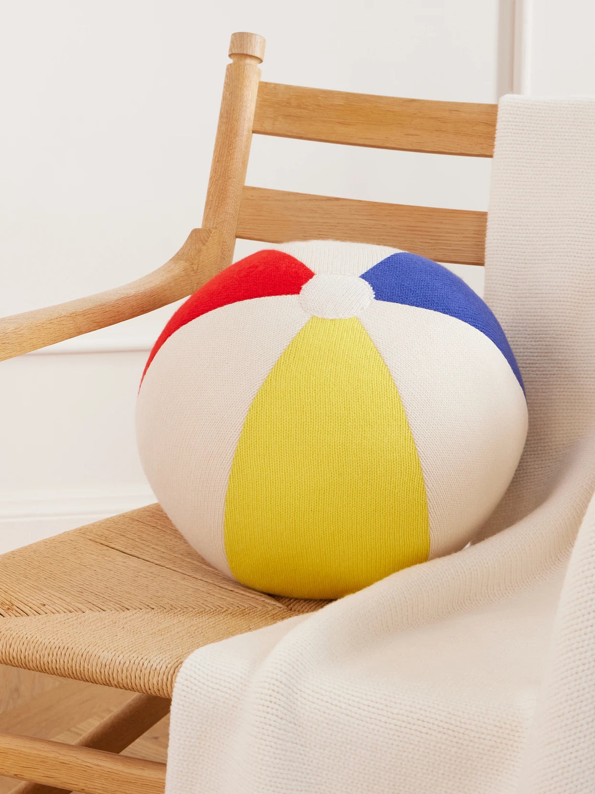 Image of Decor. Product name - Beachball Patchwork-cashmere Plushie in Multi colour by brand - The Elder Statesman