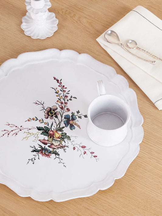 Image of Tableware. Product name - Bush Clover Ceramic Plate in White colour by brand - Astier De Villatte