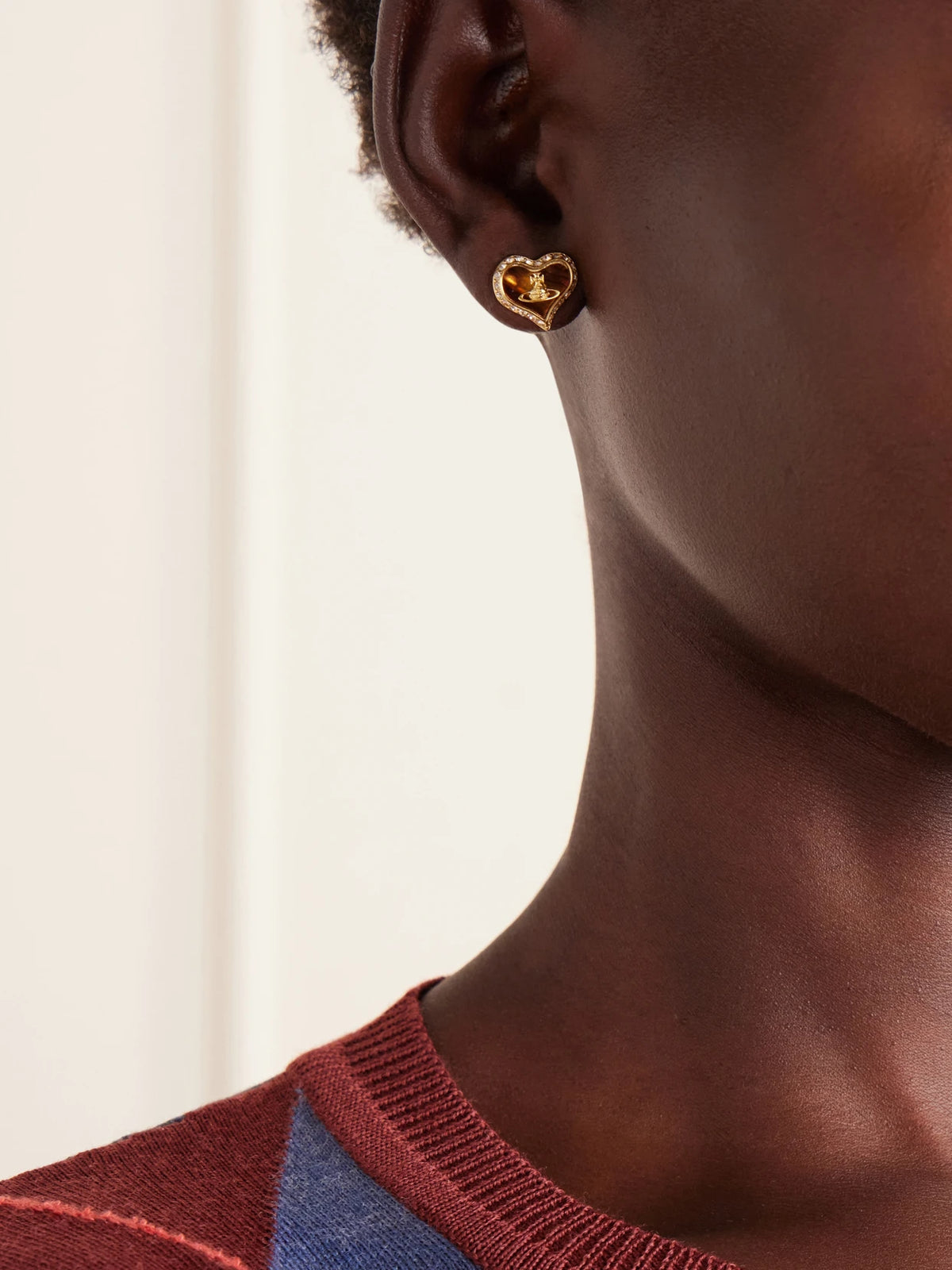 Image of Earrings. Product name - Petra Gold-tone, Crystals And Mother-of-pearl Earrings in Multi colour by brand - Vivienne Westwood