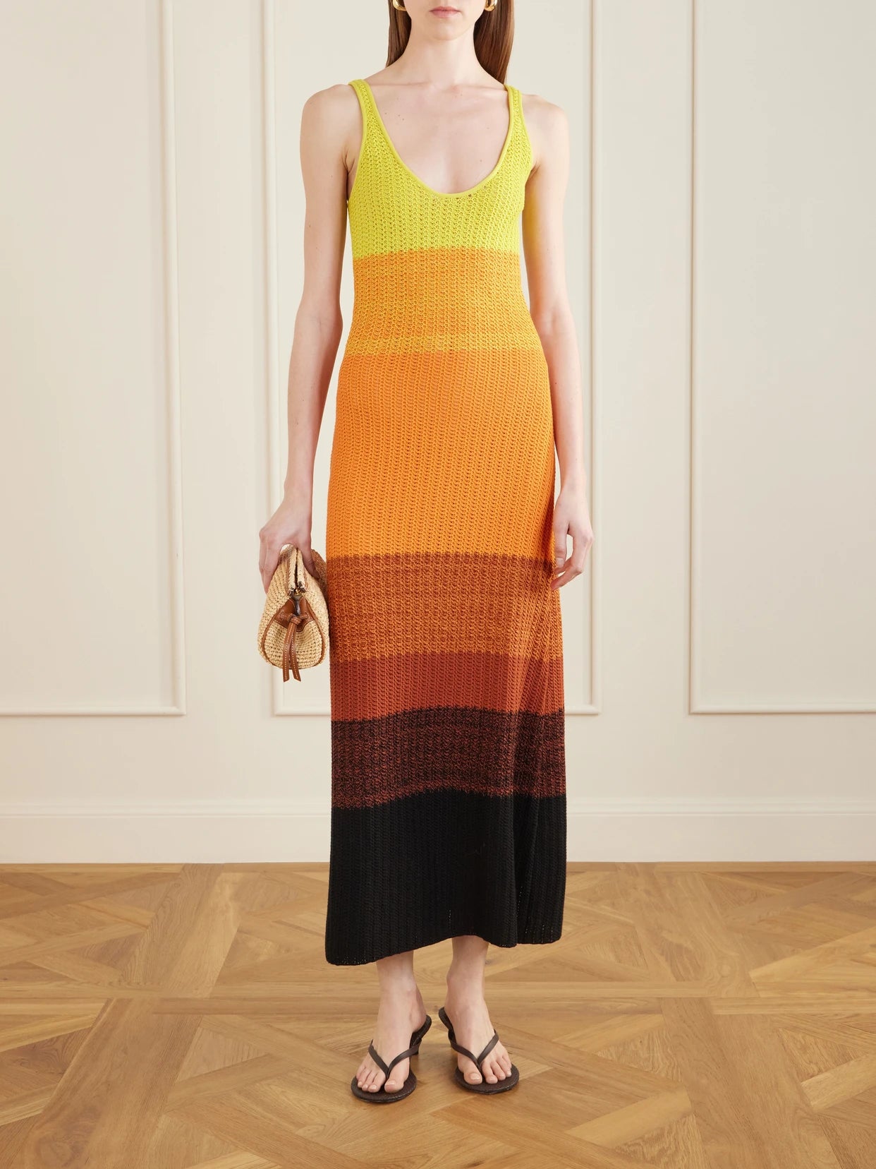 Image of Dresses. Product name - Huaral Cotton Maxi Dress in Multi colour by brand - ESCVDO