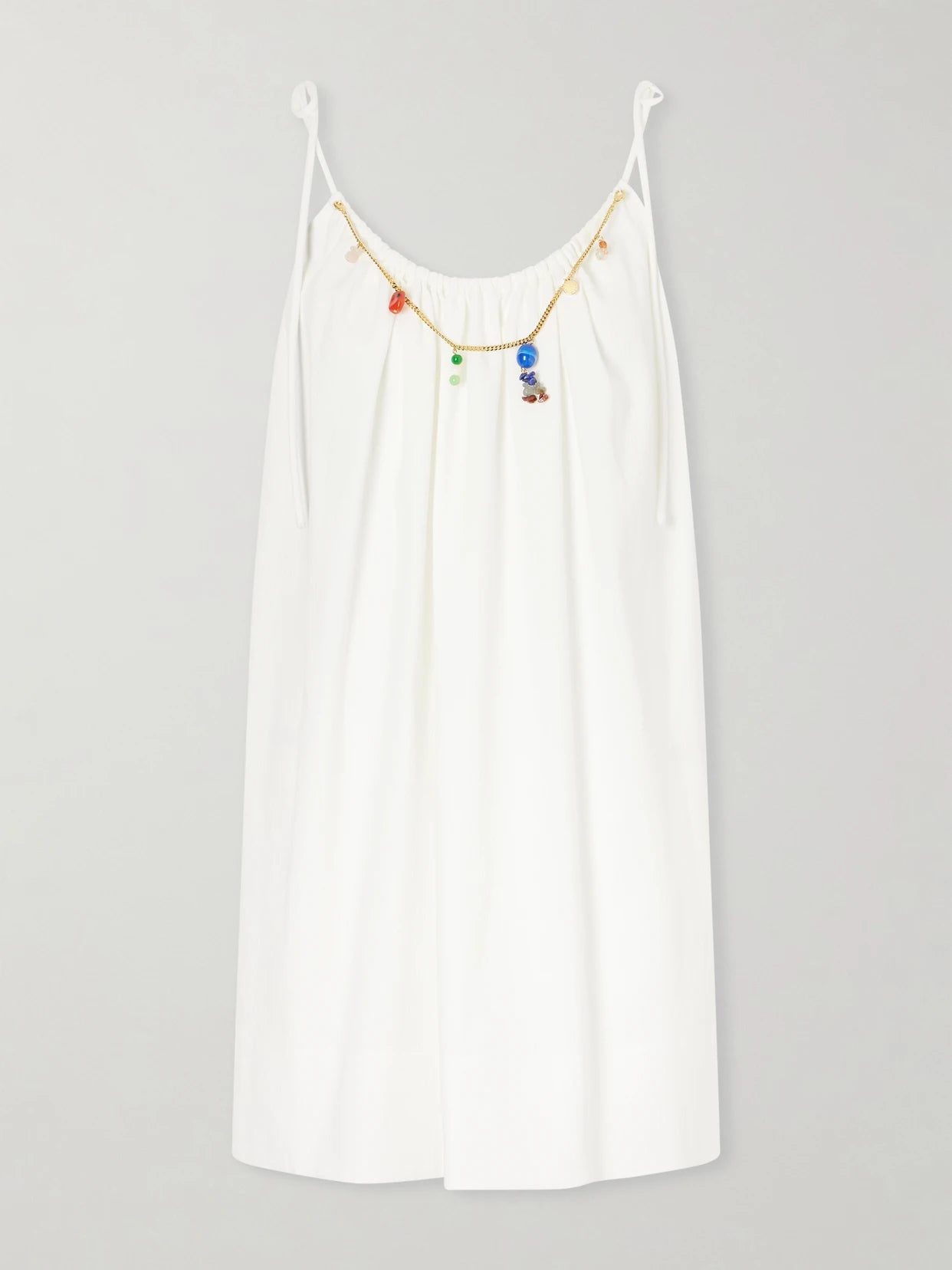 Embellished Cotton Mini Dress