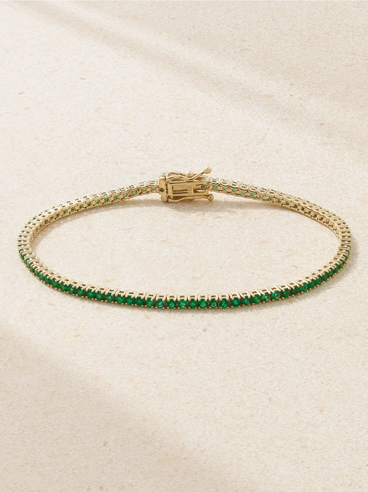Sydney Evan 14-karat Gold Emerald Tennis Bracelet