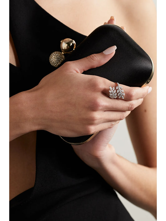 Image of Rings. Product name - Jasmine 18-karat Gold Diamond Ring in Silver colour by brand - Anita Ko