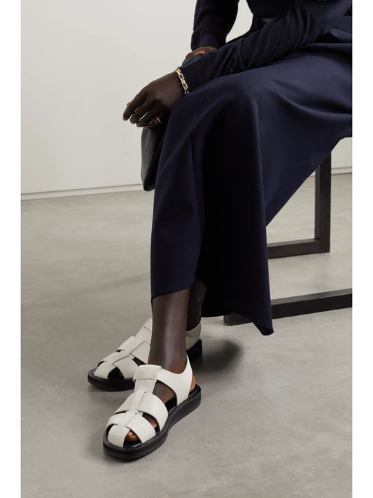 Fisherman Woven Textured-leather Sandals