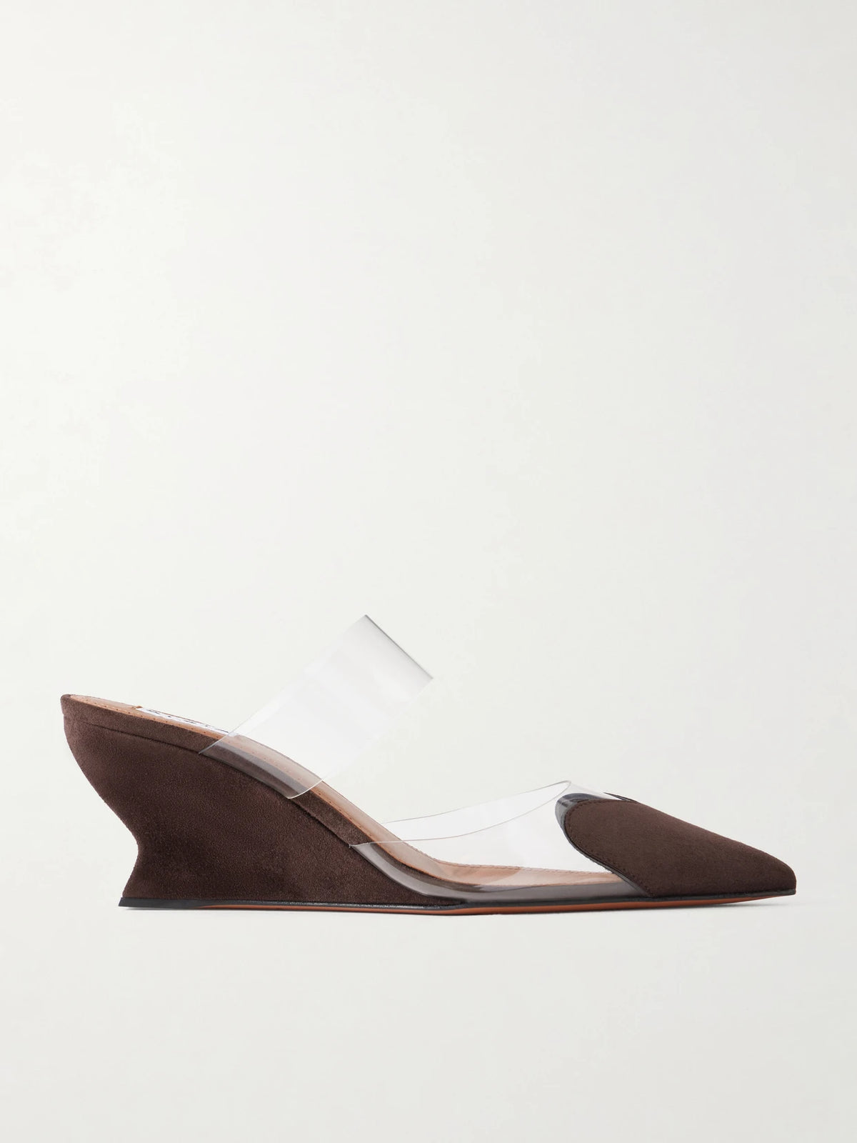 Le Coeur 60 Suede And Pvc Wedge Mules