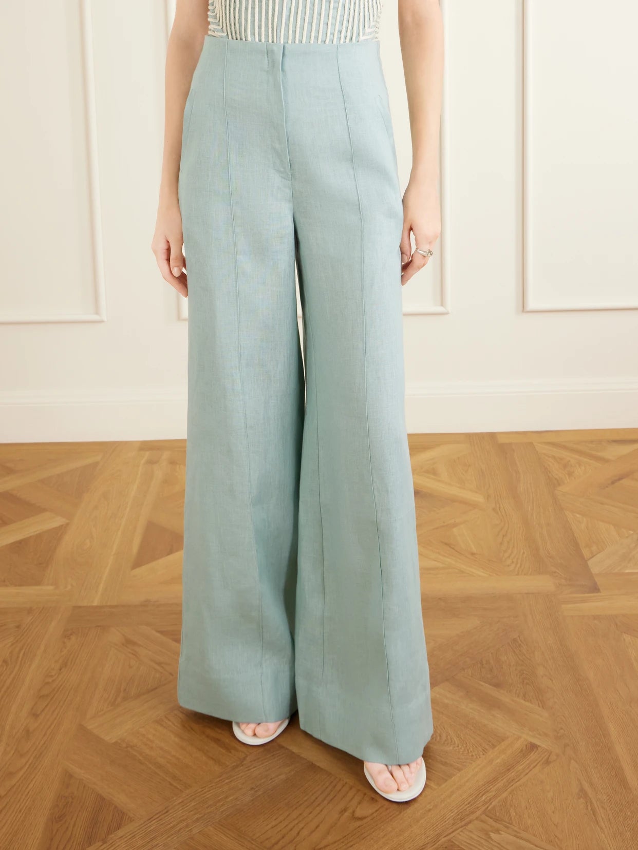La Promesa Linen Wide-leg Pants