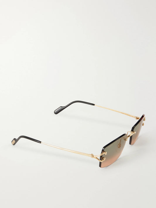 Squared-frame Metal Sunglasses