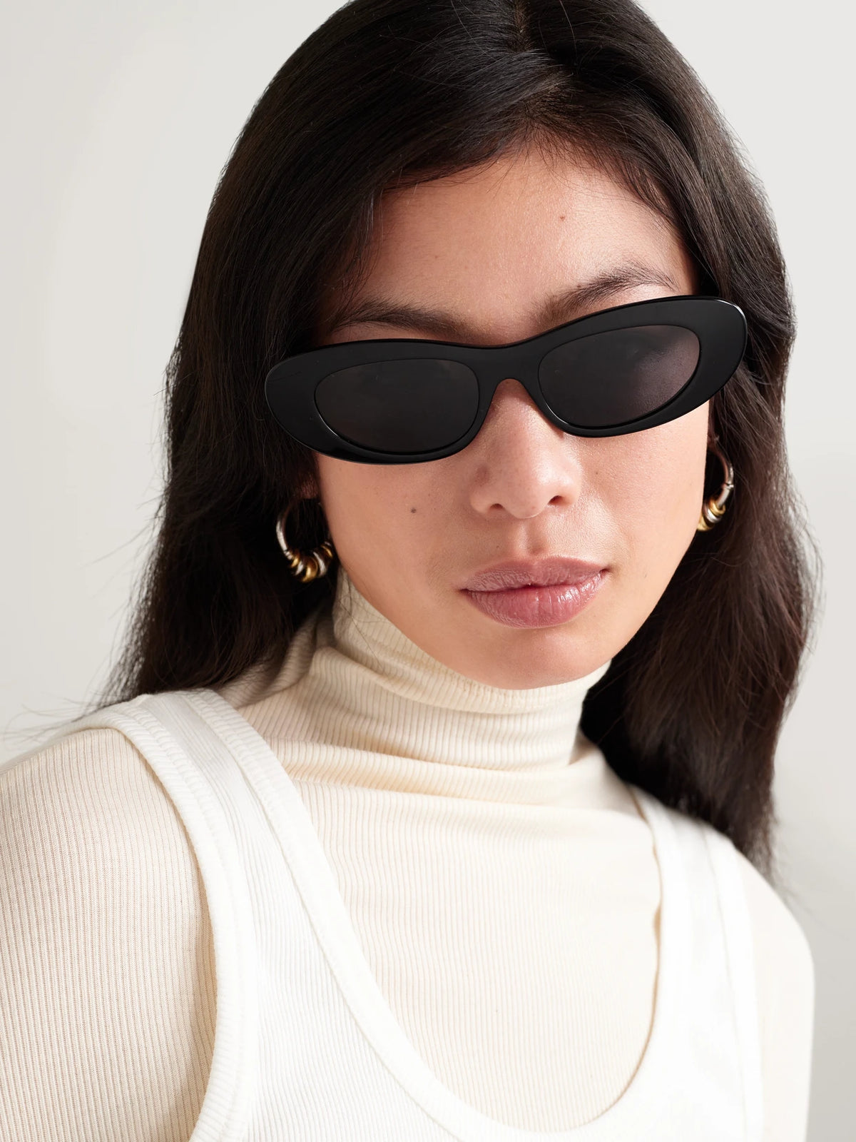 Image of Sunglasses. Product name - Cat-eye Acetate Sunglasses in Black colour by brand - CELINE Eyewear