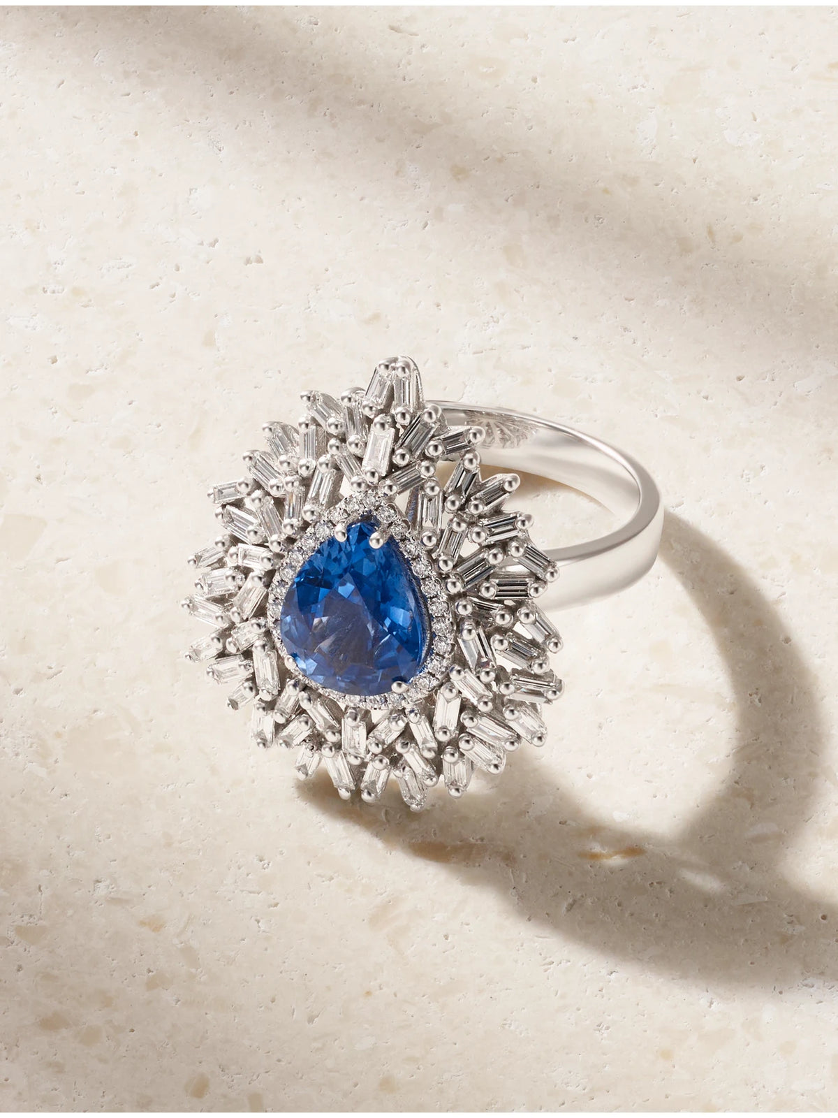 Ceylon 18-karat White Gold, Sapphire And Diamond Ring