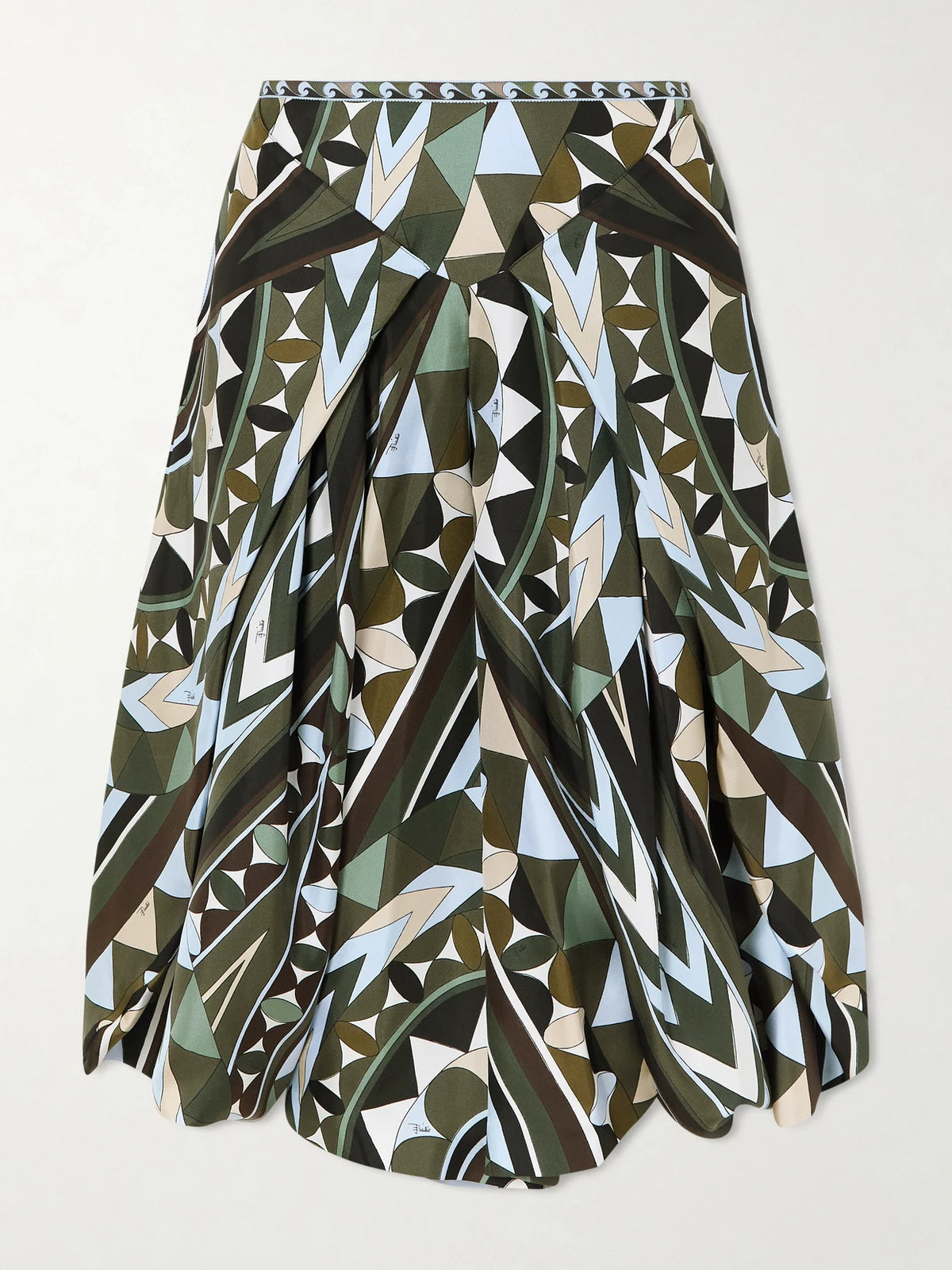 PUCCI Printed Silk-twill Wide-leg Pants