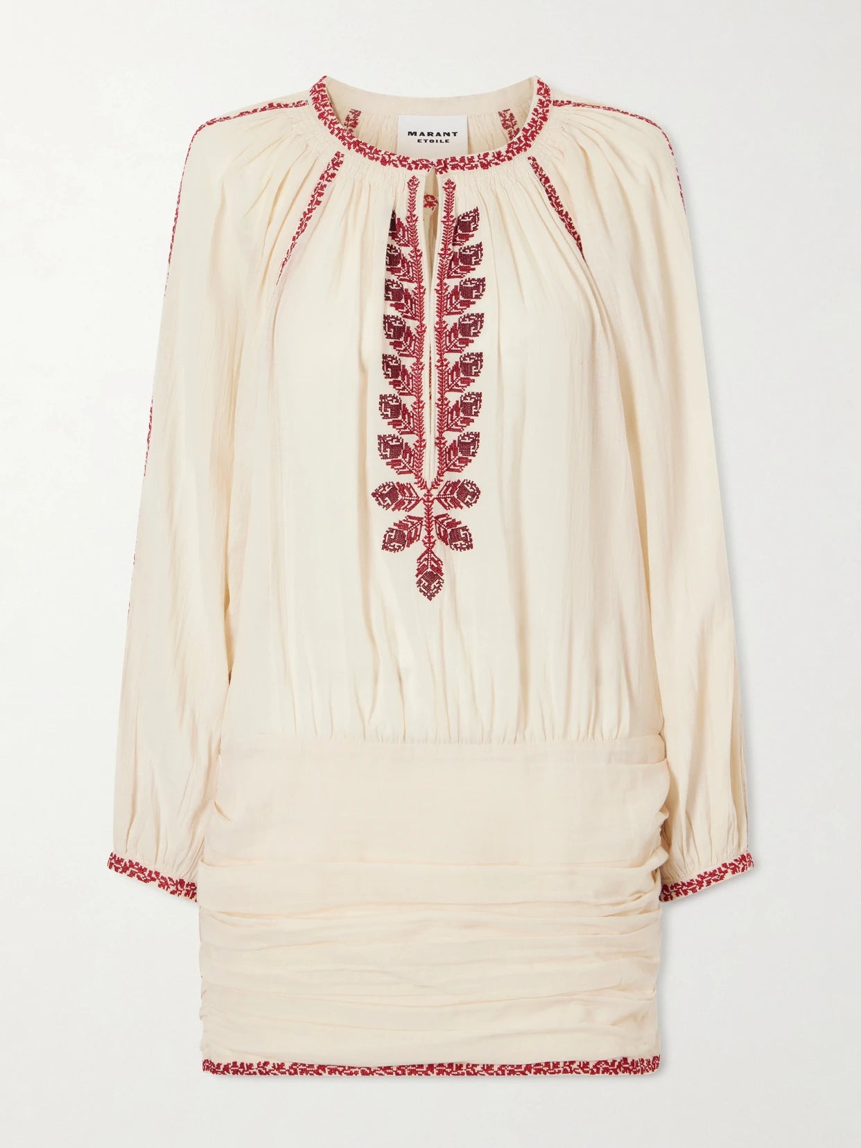 Ludy Floral-embroidered Organic Cotton Mini Dress