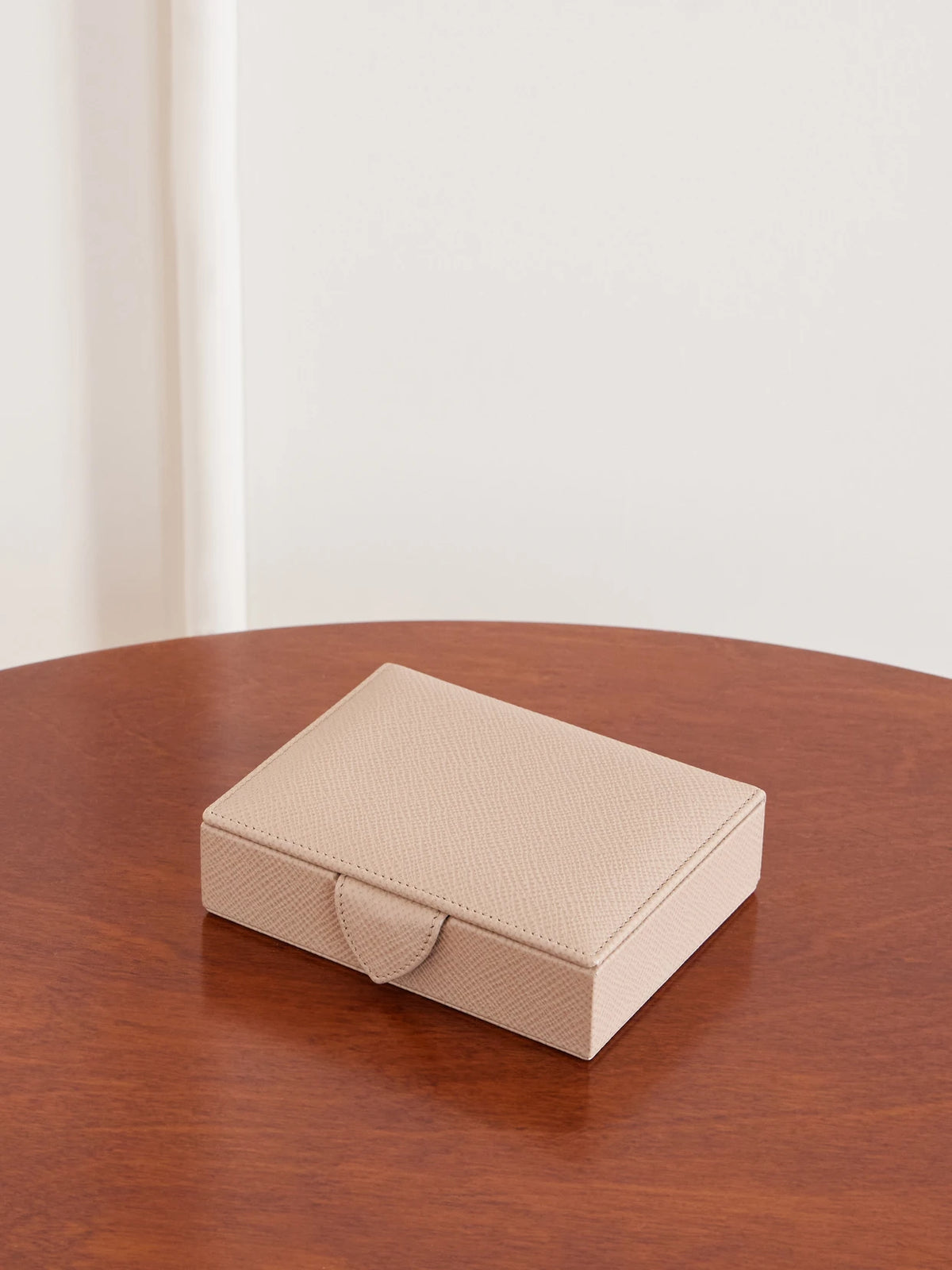 Smythson Panama Textured-leather Jewelry Box