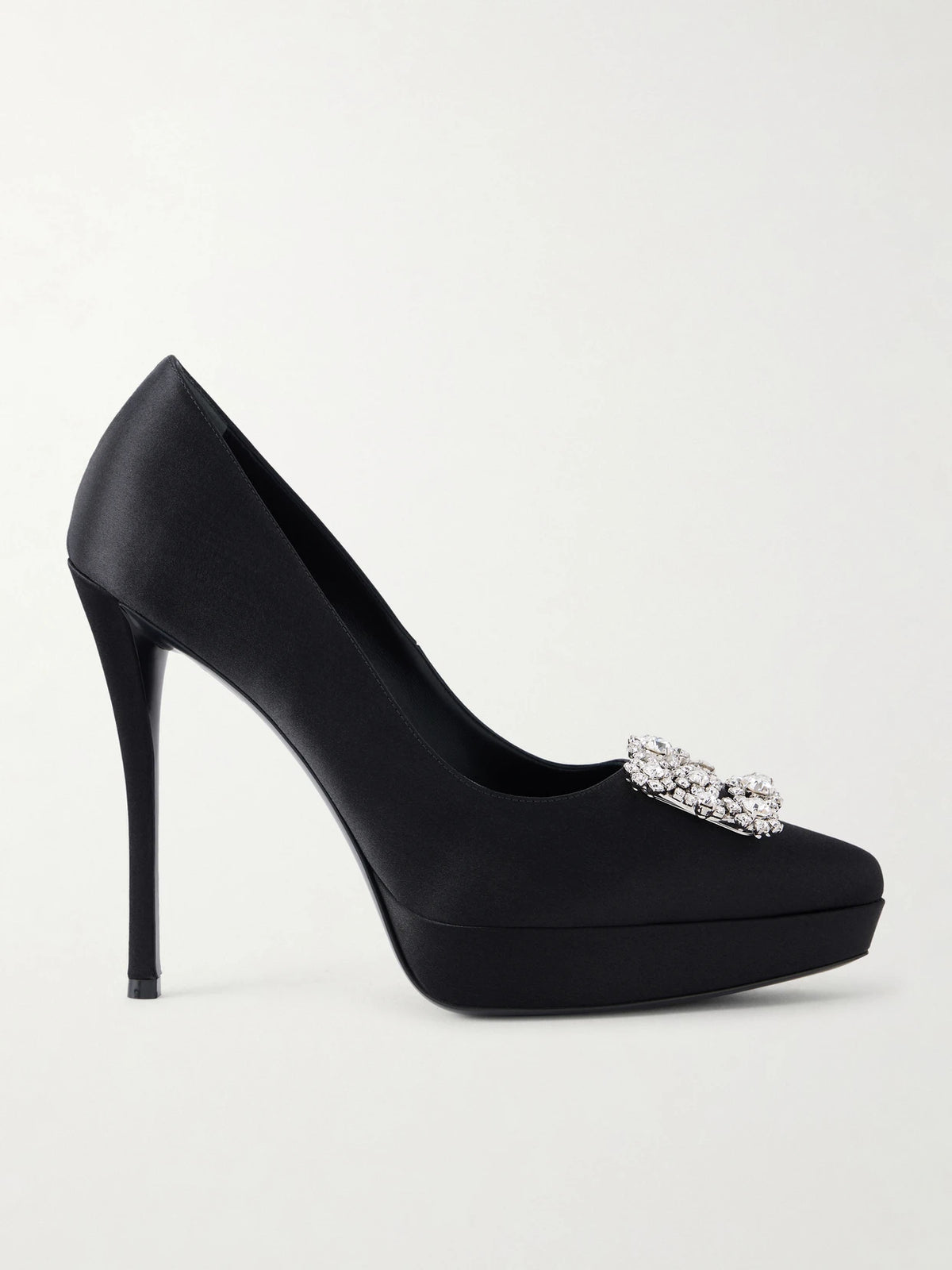 Roger Vivier 120 Embellished Satin Pumps