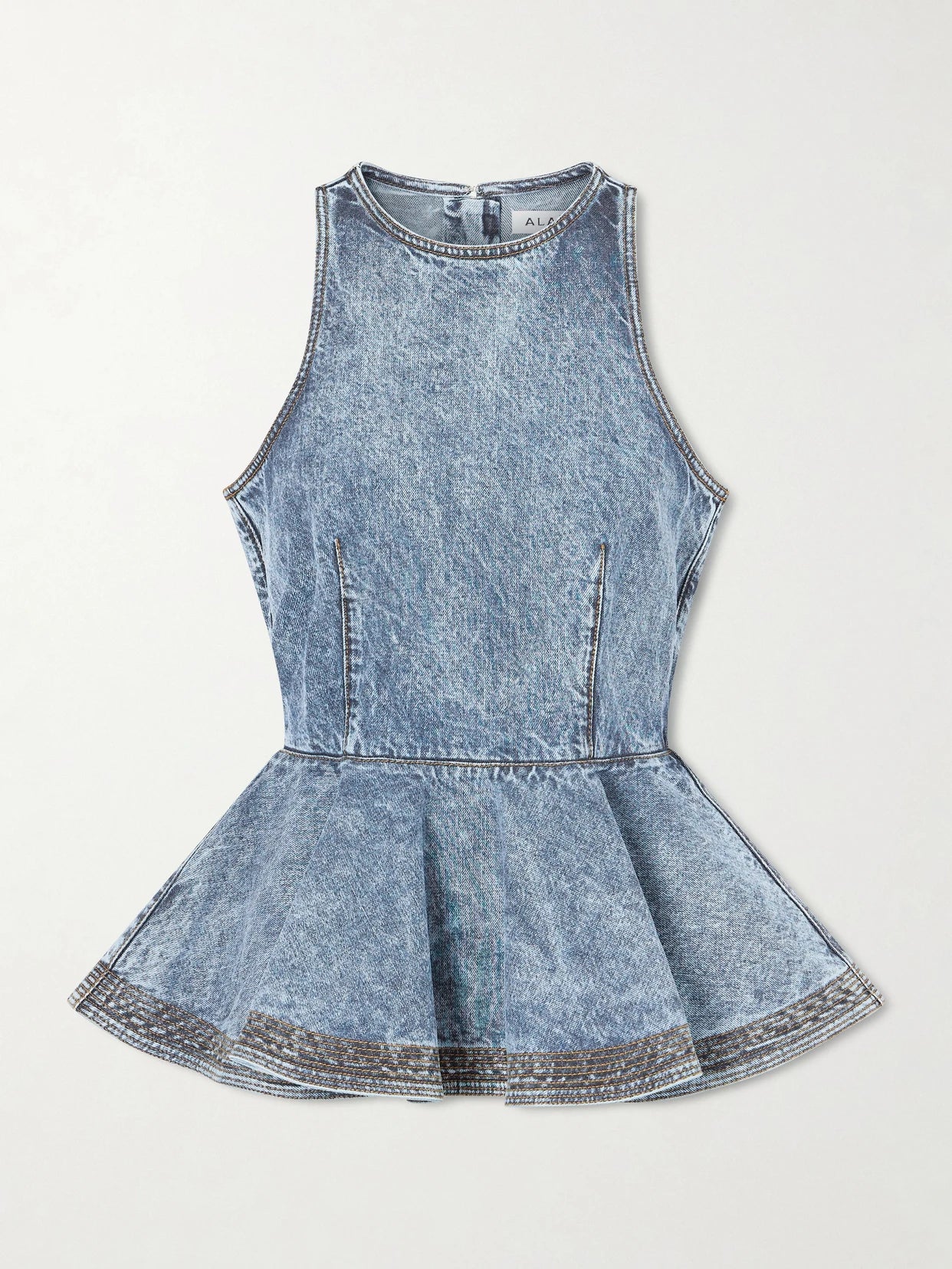 Denim Peplum Top