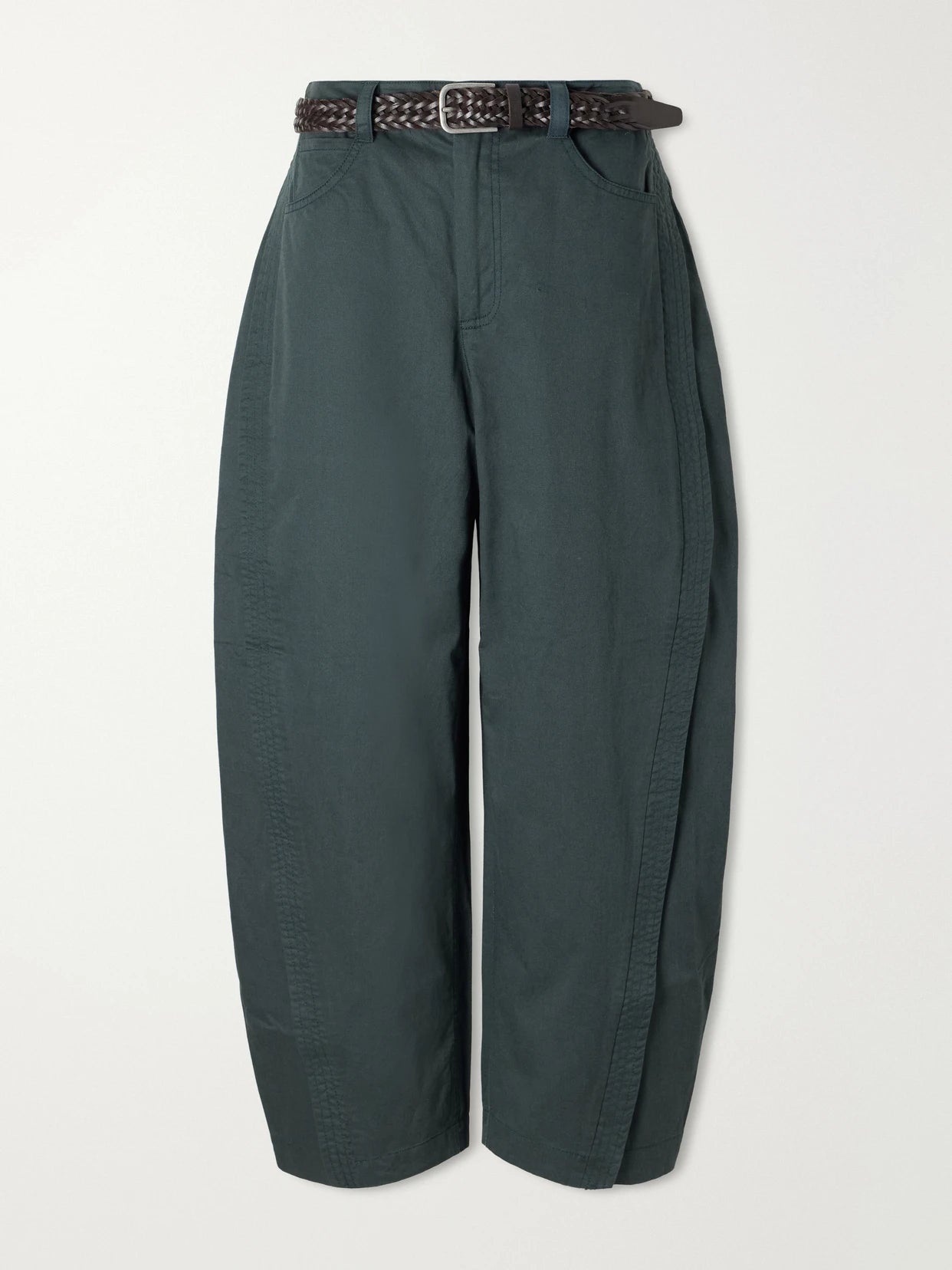 Odessa Belted Cotton Wide-leg Pants