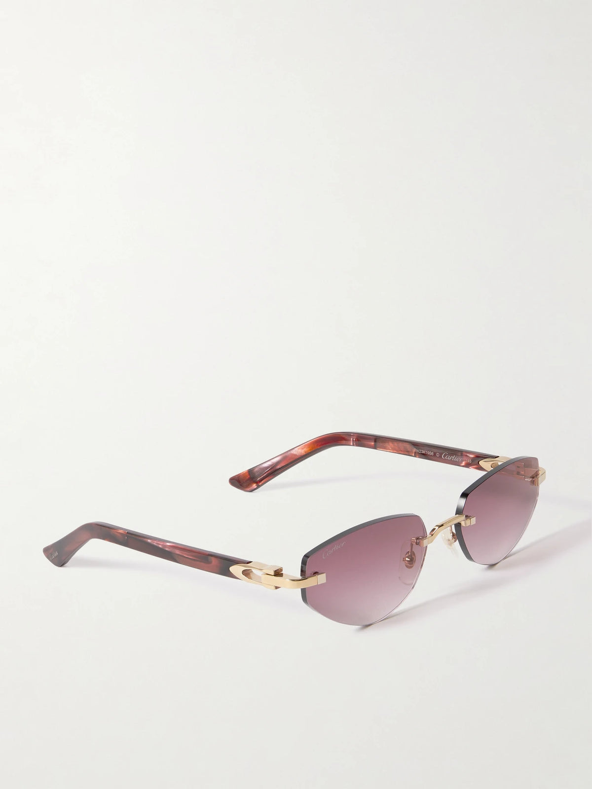 Signature C Décor Rimless Cat-eye Gold-tone And Acetate Sunglasses