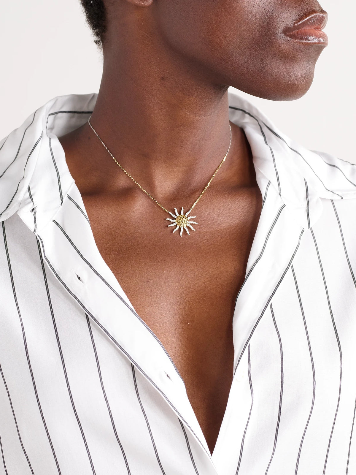Image of Necklaces. Product name - Soleil 18-karat White And Yellow Gold, Citrine And Diamond Necklace in Multi colour by brand - Yvonne Léon