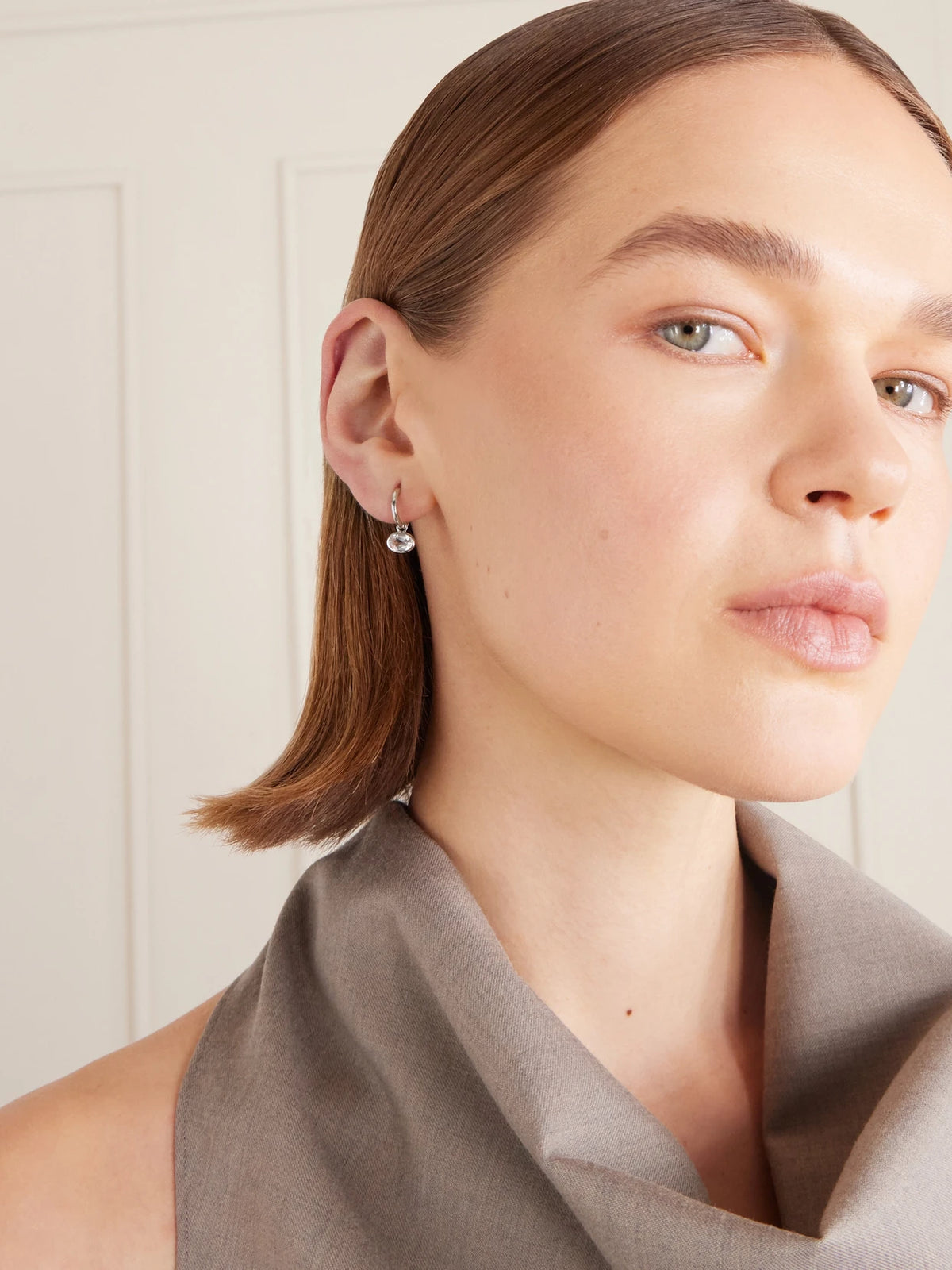 Image of Earrings. Product name - Orbit 14-karat Recycled White Gold Topaz Earrings in Multi colour by brand - By Pariah