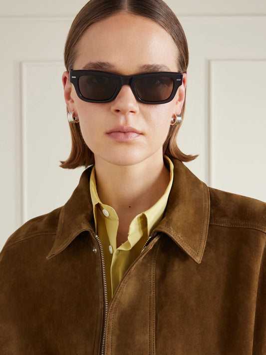 Image of Sunglasses. Product name - The Jack Square-frame Acetate Sunglasses in Brown colour by brand - Thistles