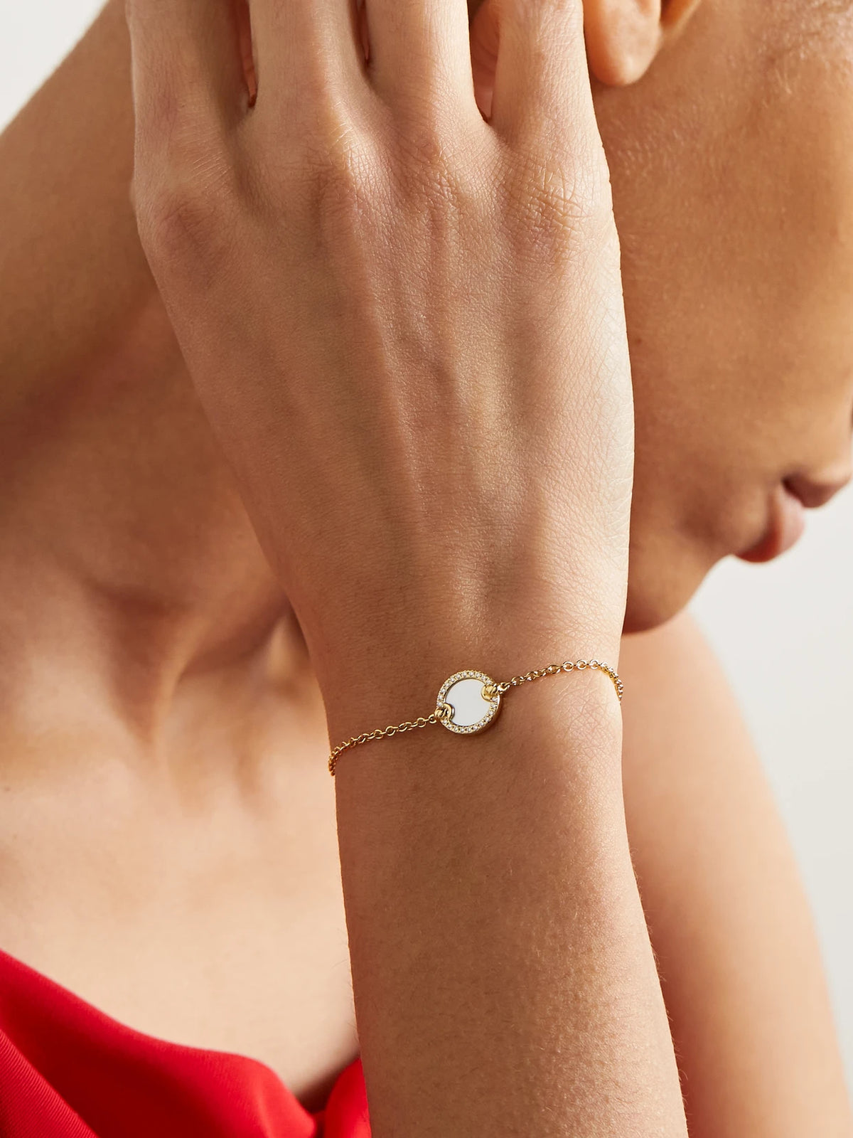 Image of Bracelets. Product name - Elements Center Station 18-karat Gold, Mother-of-pearl And Diamond Bracelet in Multi colour by brand - David Yurman