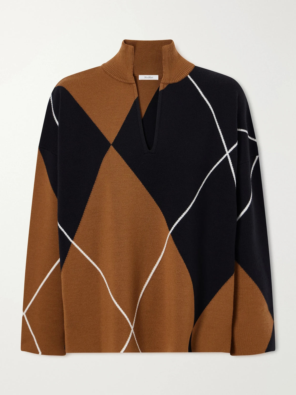Max Mara Sala Argyle Wool Sweater