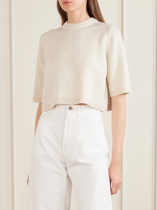 Cropped Cashmere-blend Sweater