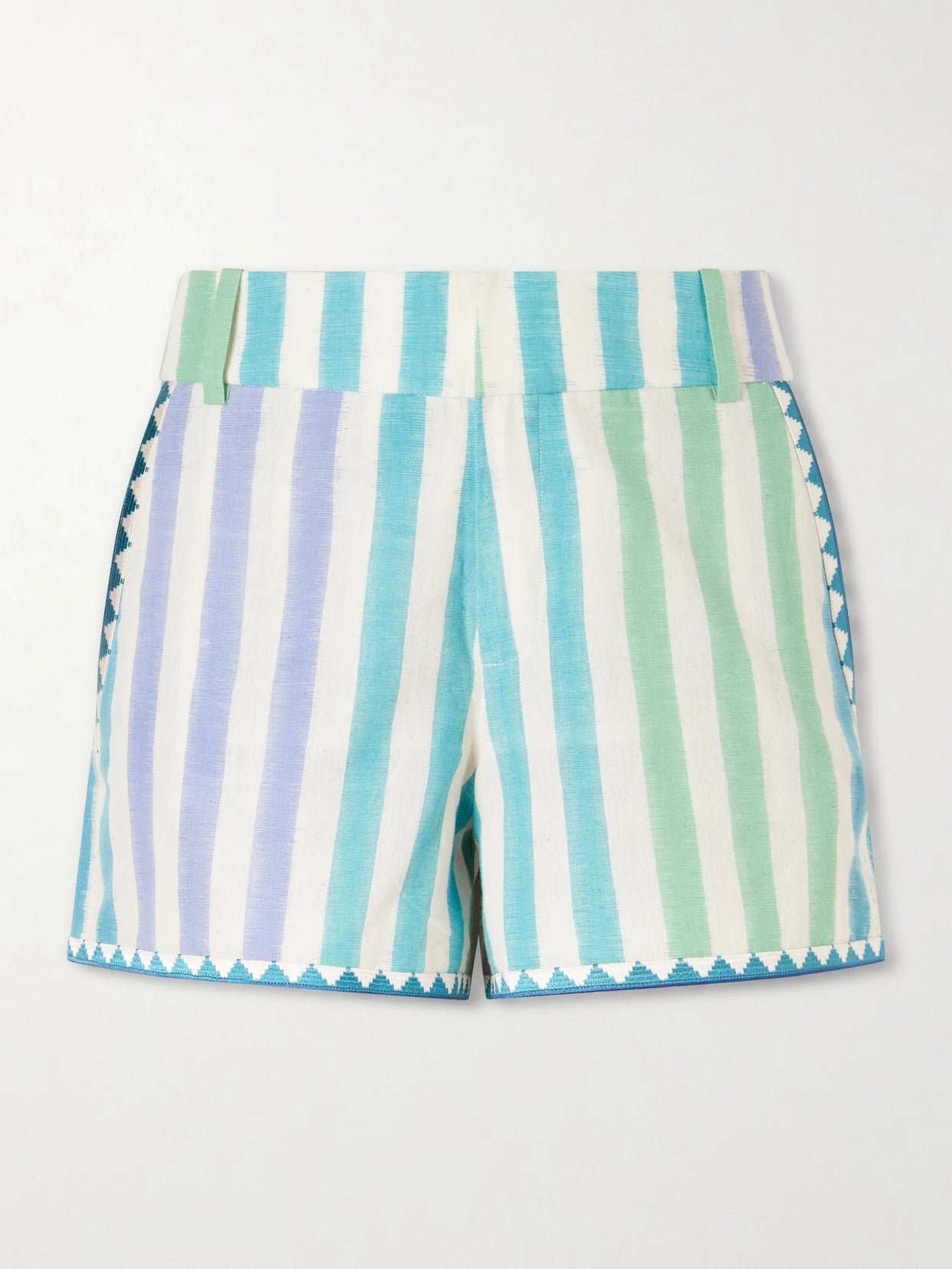 Ikat Striped Cotton Shorts