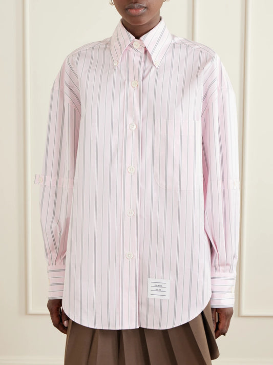 Thom Browne Striped Cotton-poplin Shirt