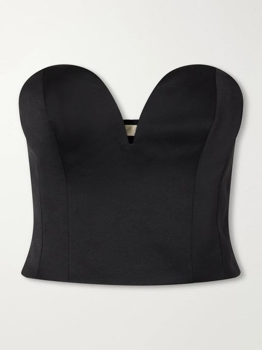 Ulla Johnson Ottavia Strapless Duchess-satin Bustier Top