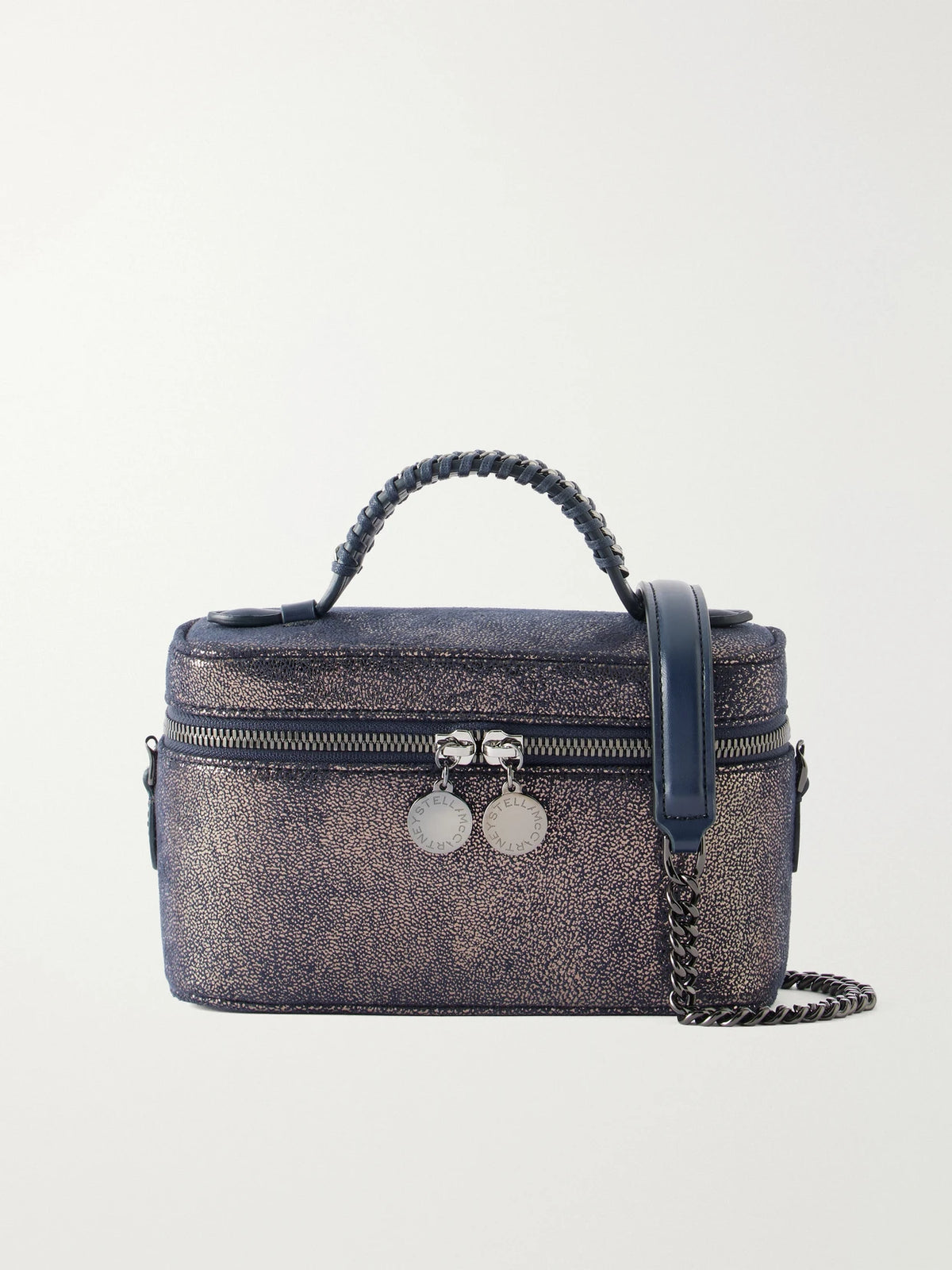 Falabella Vanity Metallic Vegetarian Suede Shoulder Bag