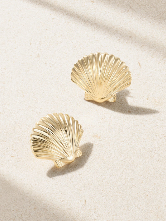 Large Venus 14-karat Gold Earrings