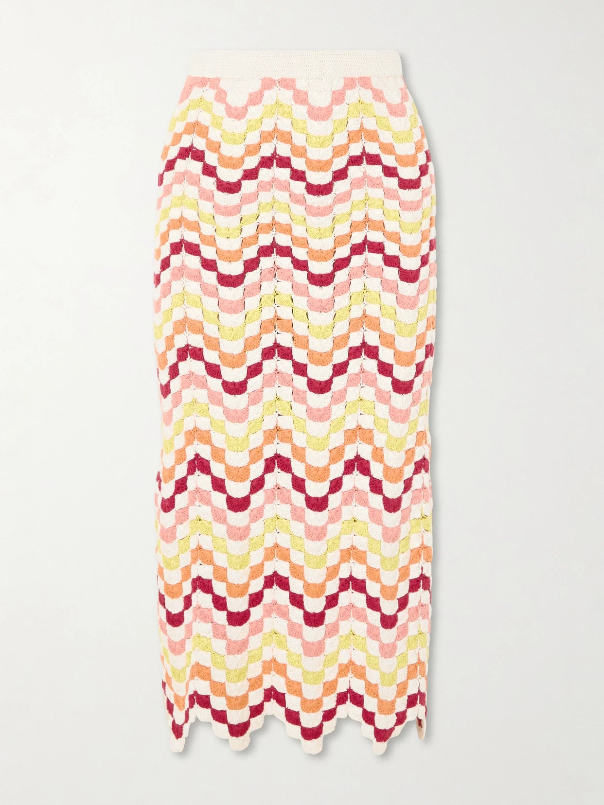 Safi Crocheted Cotton Midi Skirt