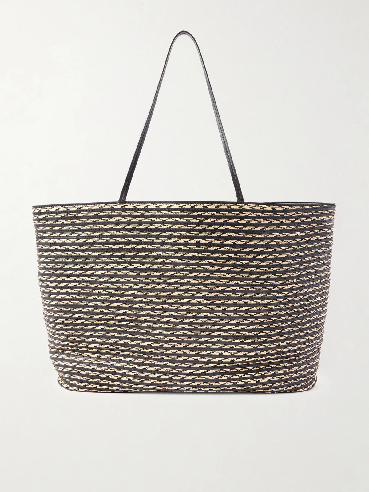 Beau Large Leather And Raffia Tote