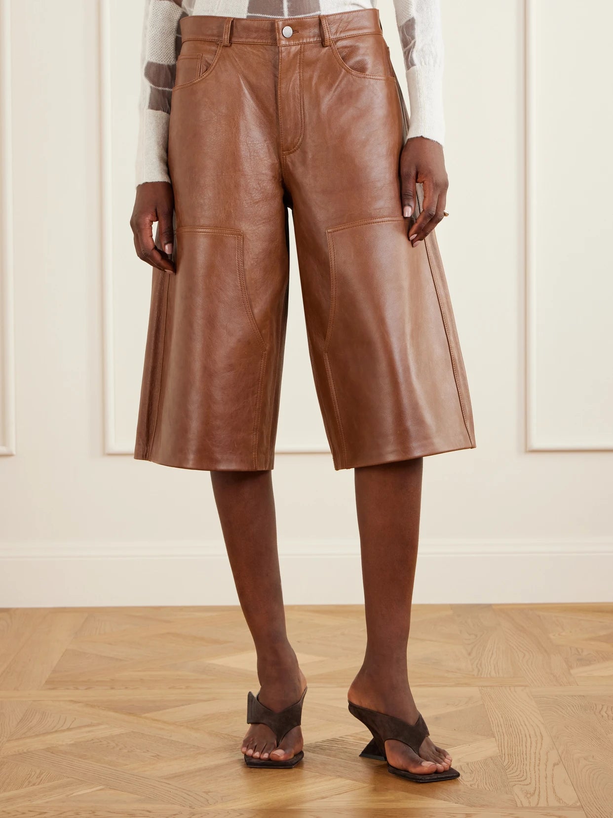 Legacy Leather Wide-leg Shorts