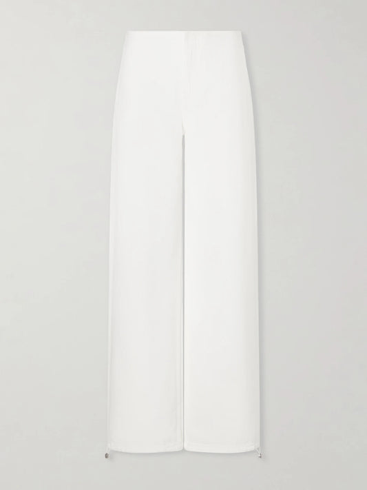 Image of Jeans. Product name - Sport Low-rise Wide-leg Jeans in White colour by brand - Still Here