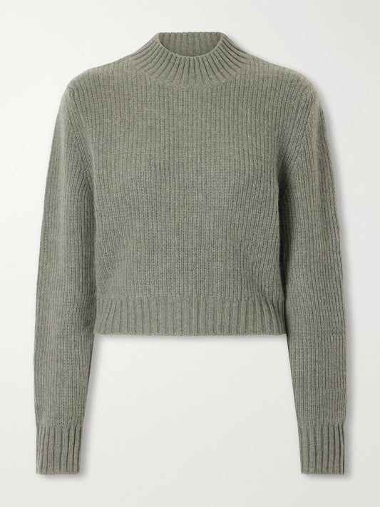 Le Kasha Chiba Ribbed Cropped Cashmere Turtleneck Sweater