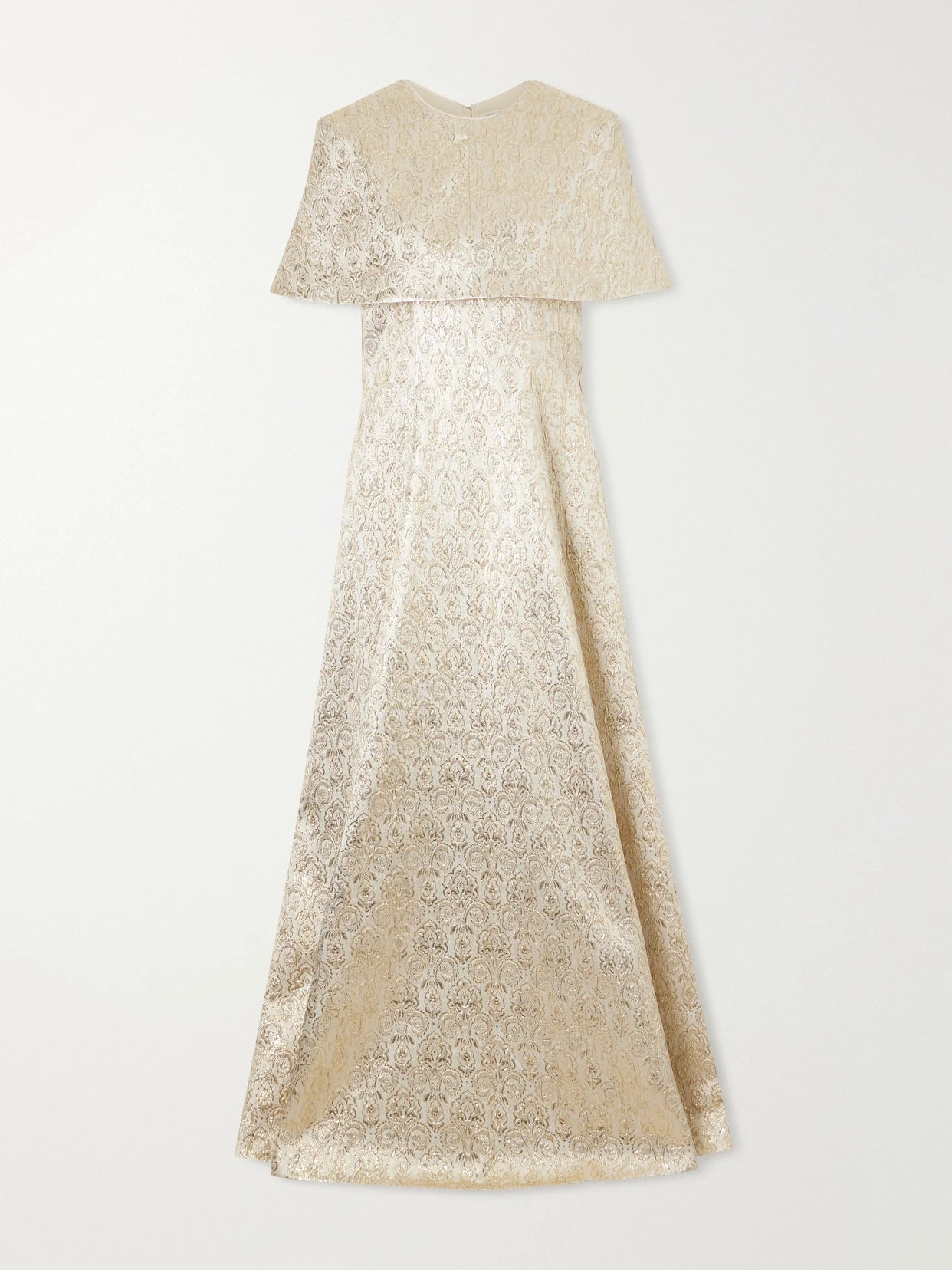 Image of Dresses. Product name - Lucretia Metallic Jacquard Gown in Gold colour by brand - Emilia Wickstead