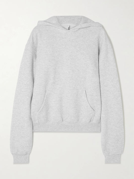 Image of Sleepwear & Loungewear. Product name - Classic Hoodie - Light Heather Grey in Light gray colour by brand - SKIMS