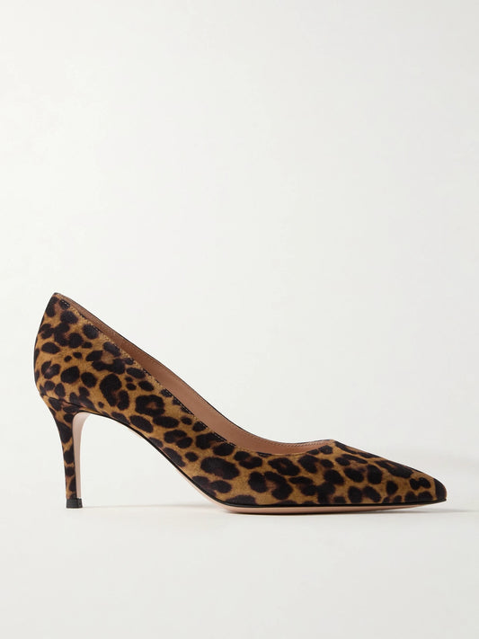Gianvito 70 Leopard-print Suede Pumps