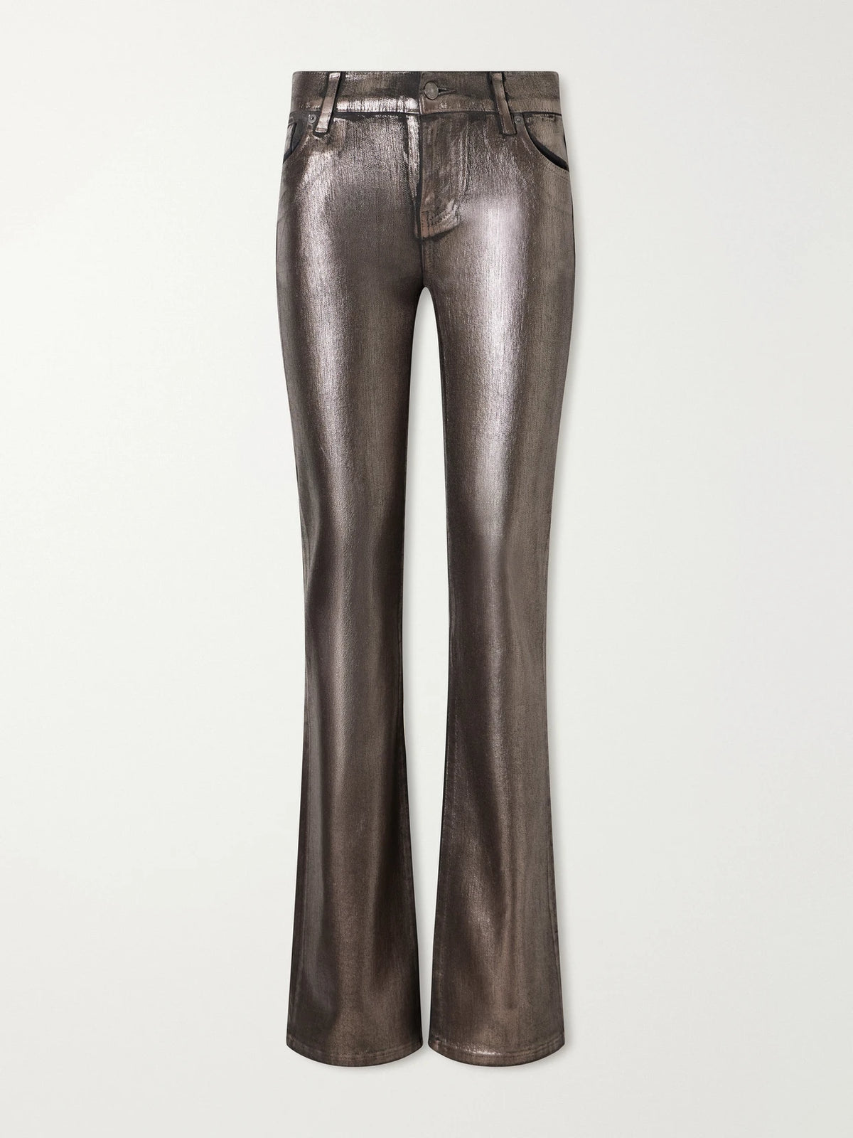 FRAME The Coated Rodeo Low-rise Flared Jeans
