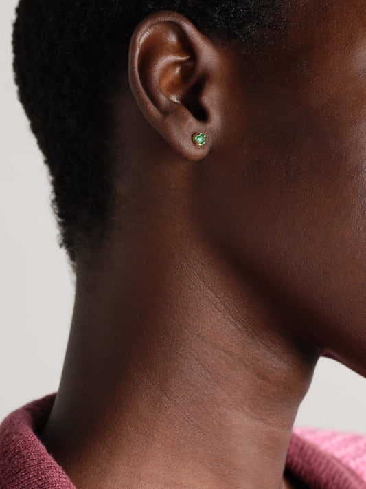 Image of Earrings. Product name - Small Illusion 18-karat Gold Emerald Earrings in Multi colour by brand - Jennifer Meyer
