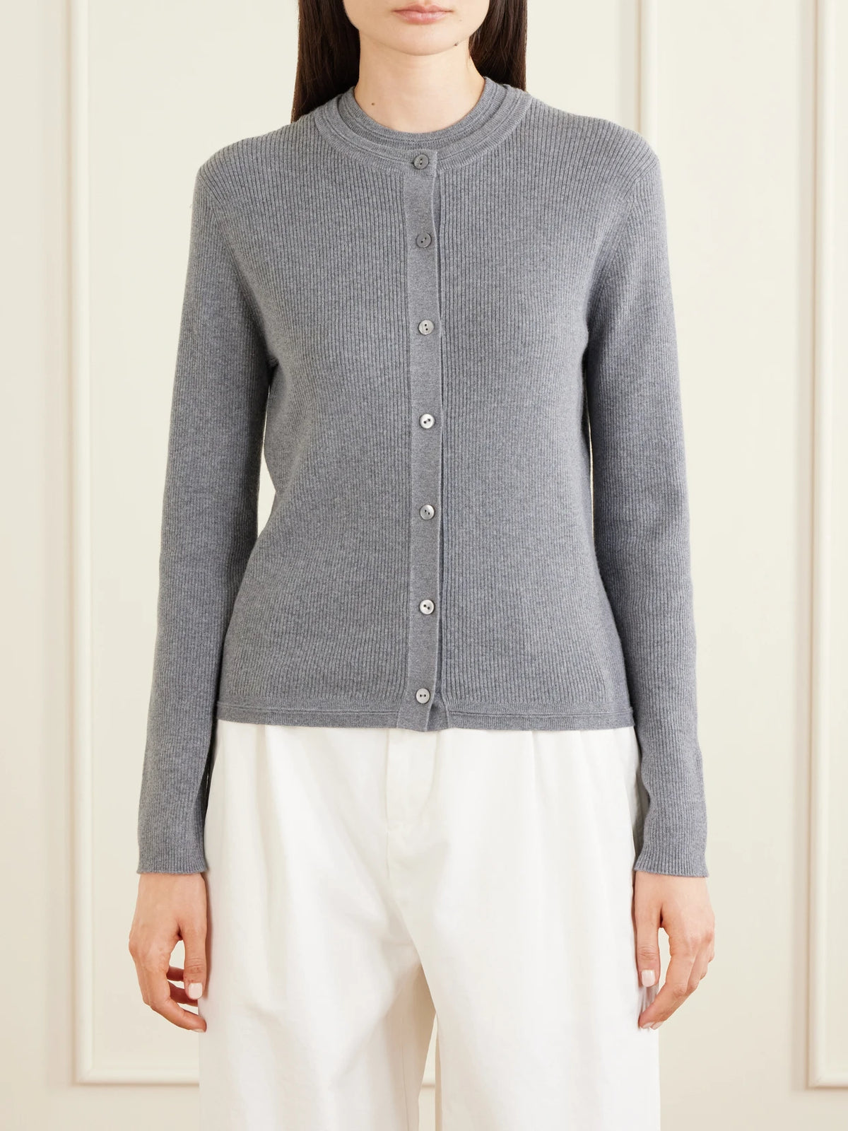 LISA YANG Abeena Ribbed Cotton And Cashmere-blend Cardigan