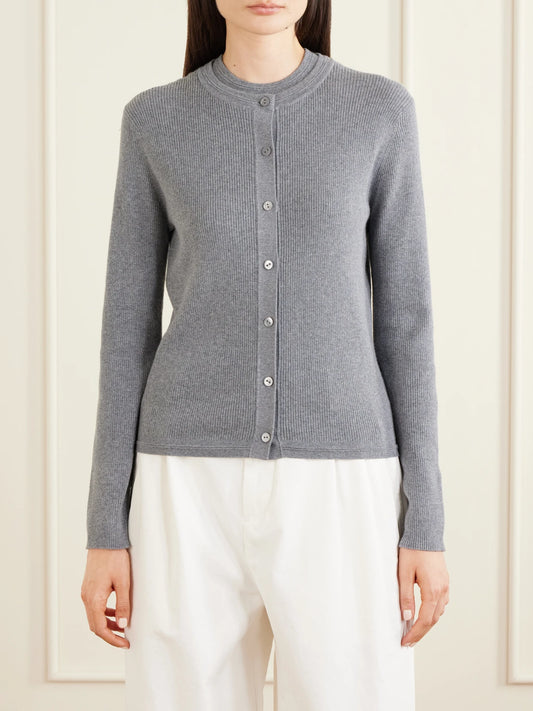 Abeena Ribbed Cotton And Cashmere-blend Cardigan