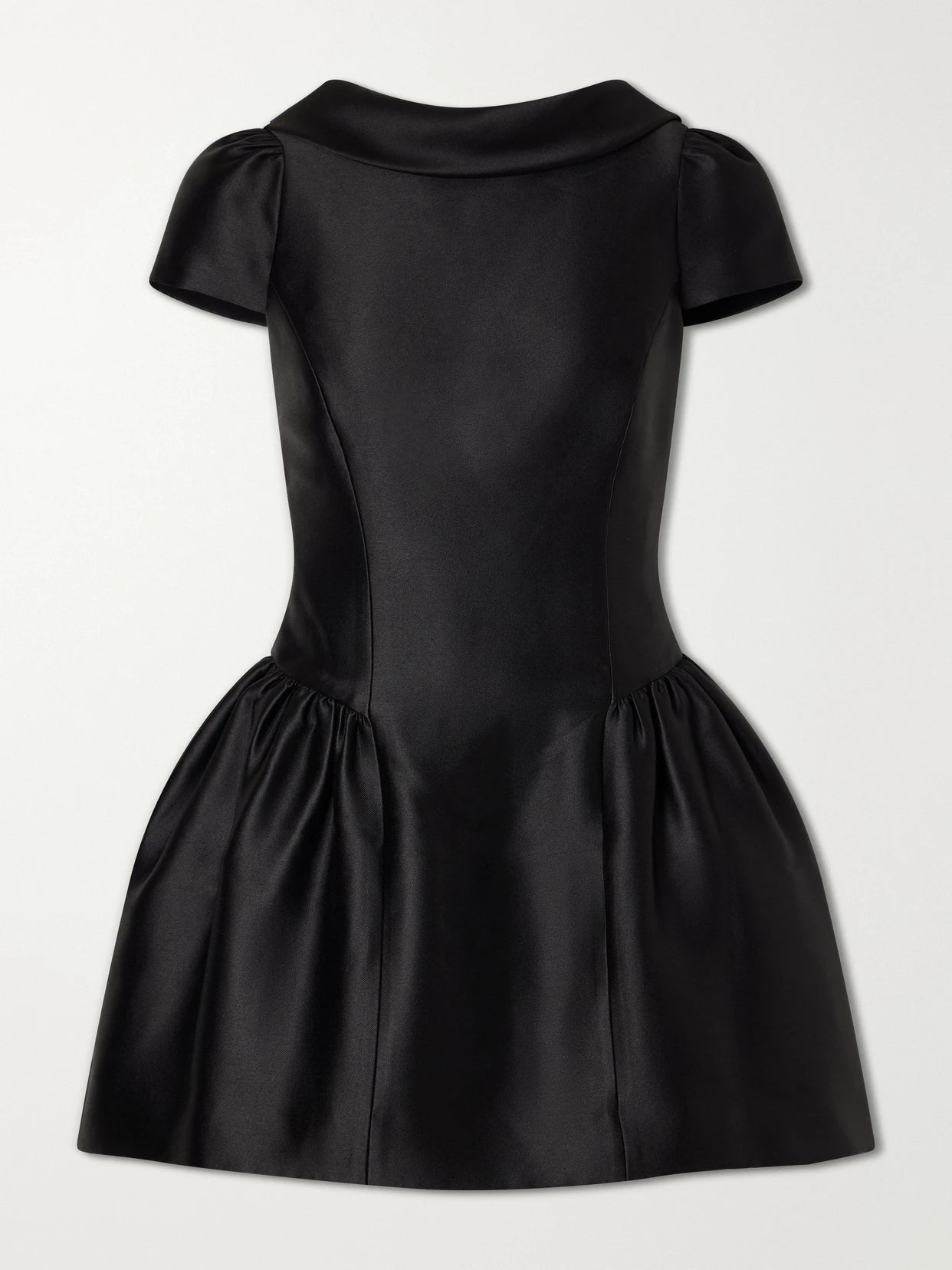 Image of Dresses. Product name - Gathered Taffeta Mini Dress in Black colour by brand - Self-Portrait
