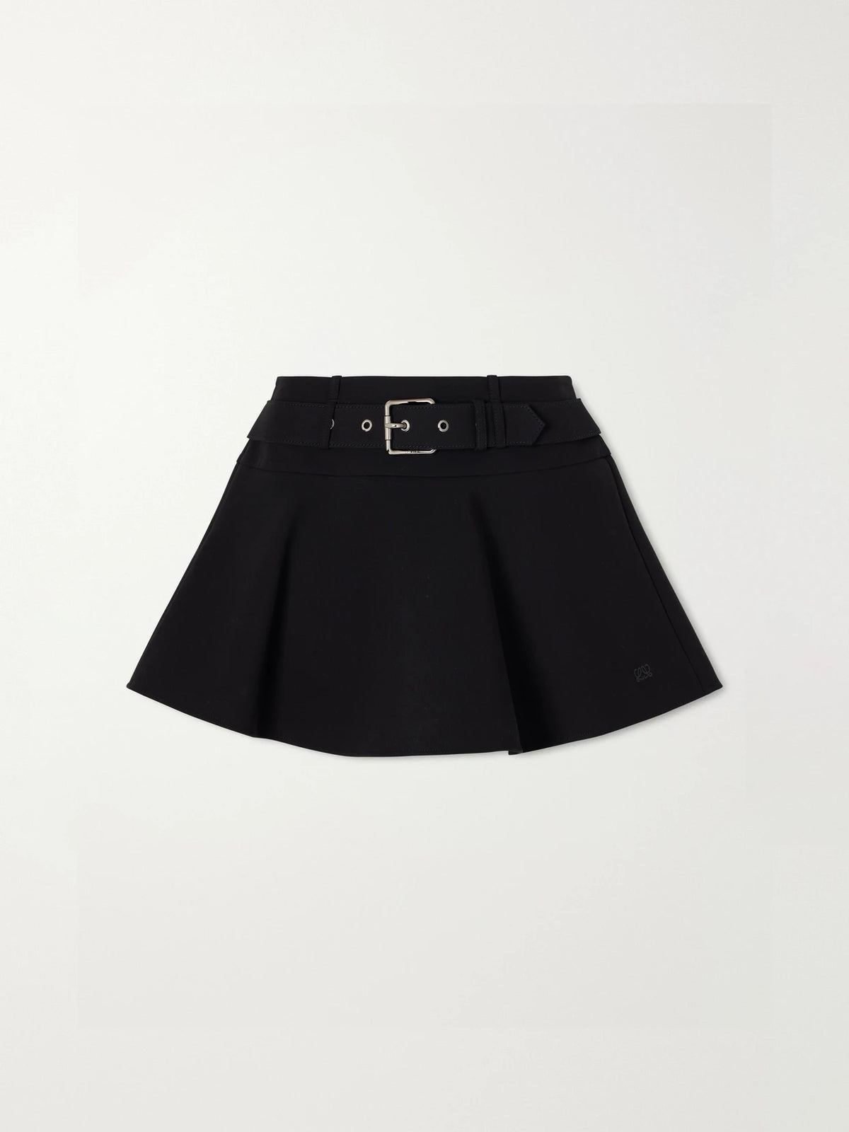 LOEWE Anagram-embroidered Pleated Cotton Mini Skirt
